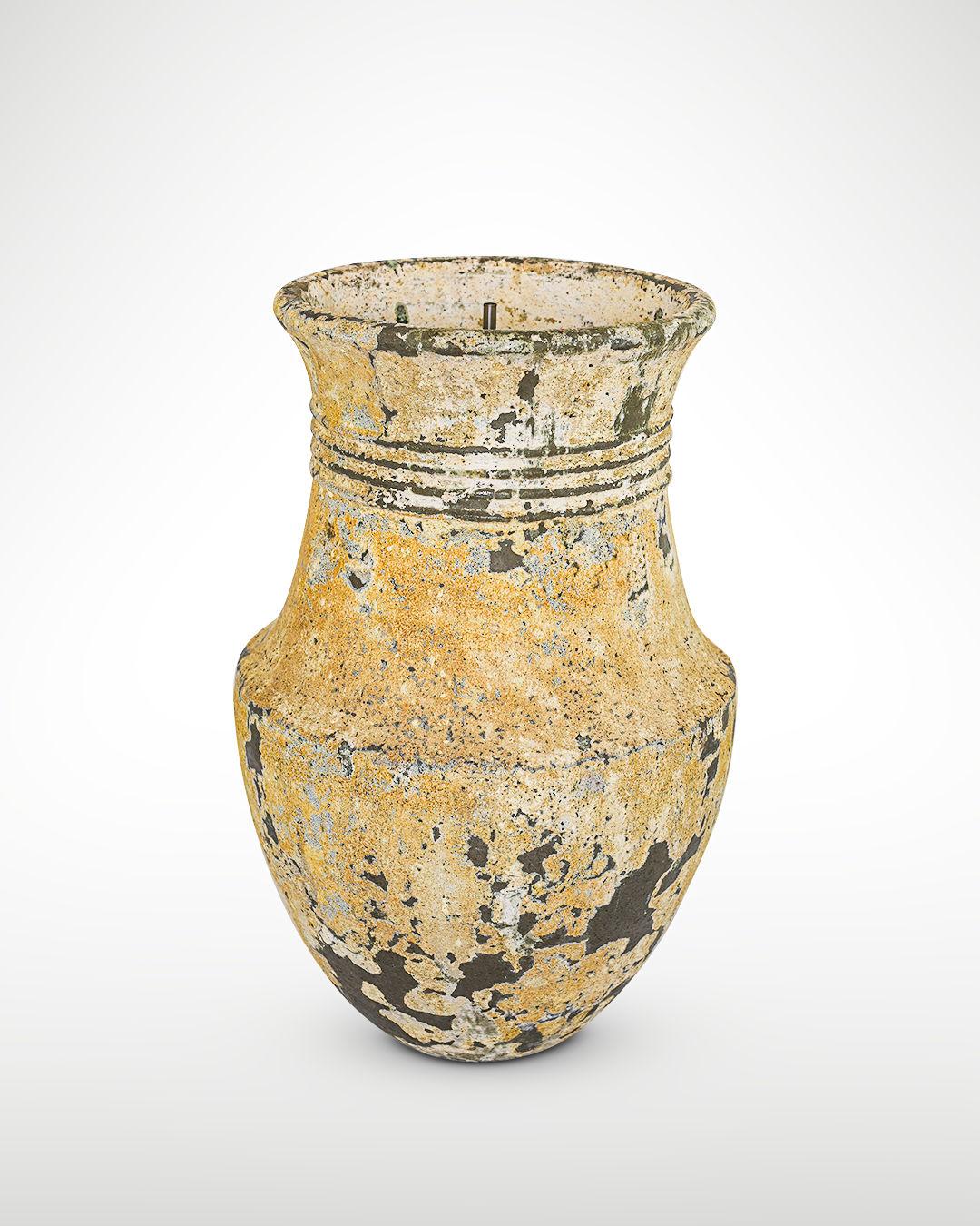 Texture VASE 17 - Name YELLOWSTONE - OD_W 25” Po  19” Ht.  39” Base 9” Weight 164 LB” Texture Savana