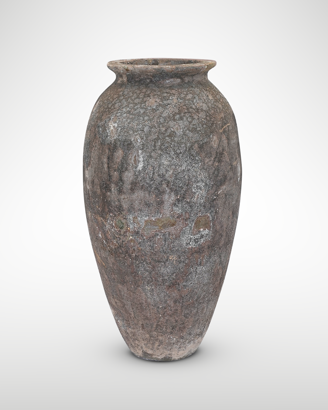 Texture VASE 28 - Name DENALI  I - OD_W 24” Po  16” Ht.  46” Base 13” Weight 198 LB” Texture Canyon dust